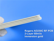 Carte PCB de Rogers rf et de micro-onde sur des substrats de 60mil 1.524mm AD250C avec de l'or d'immersion