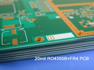 Rogers RO4350B PCB rigide à 6 couches Hydrocarbone verre céramique tissé + Tg élevé à 170 °C FR-4 or immersion
