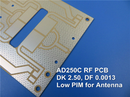 Rogers AD250C PCB à haute fréquence RF PCB à micro-ondes sur 60 mil 1.524 mm Substrats avec or immersion