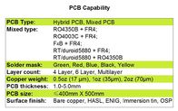 Carte PCB hybride sur Rogers 12mil RO4003C et FR-4