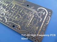Carte PCB TLF-35 à haute fréquence électronique taconique de la carte de TLF-35 rf 60mil 1.524mm avec de l'or d'immersion