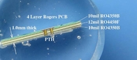 Carte PCB à haute fréquence de 4 couches établie sur le noyau 2 de 10mil RO4350B avec de l'or d'immersion pour le système sans fil d'antenne