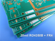 Carte PCB hybride | Carte PCB matérielle mélangée de 4 couches faite sur 20 mil RO4350B + FR4 avec des abat-jour par l'intermédiaire de