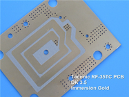 Carte PCB à haute fréquence taconique de micro-onde de la carte électronique de RF-35TC 10mil 0.254mm RF-35TC avec de l'or d'immersion