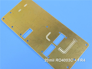 Carte PCB multicouche à haute fréquence hybride panneau hybride Bulit de carte PCB de 4 couches sur Rogers 20mil RO4003C et FR-4