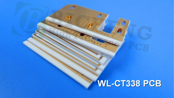 WL-CT PCB à haute fréquence à haute valeur TG supérieure à 280°C à double face 1.6mm WL-CT338 PCB revêtu d'or par immersion