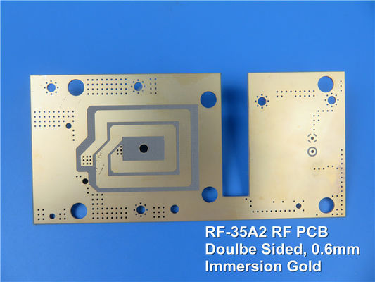 Or dégrossi à haute fréquence taconique d'immersion de revêtement de carte PCB de la carte RF-35A2 double rf 20mil 0.508mm