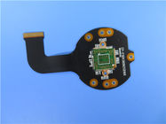 Circuit imprimé flexible de double couche (FPC) avec Coverlay et FR4 noirs comme renfort plus des protections d'or pour le commutateur de gigaoctet