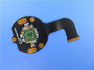 Circuit imprimé flexible de double couche (FPC) avec Coverlay et FR4 noirs comme renfort plus des protections d'or pour le commutateur de gigaoctet