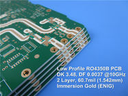 Carte traitée par inverse de carte PCB d'aluminium de carte PCB Rogers 60.7mil de RO4350B LoPro rf avec de l'or d'immersion