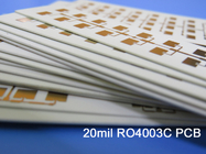 Carte PCB dégrossie par double à haute fréquence de la carte PCB rf de la carte PCB RO4003C de micro-onde de Rogers 4003 20mil 0.508mm