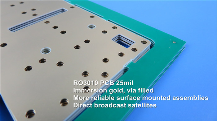 Carte PCB à haute fréquence de micro-onde de la carte électronique de la carte PCB 2-Layer Rogers 3010 10mil 0.254mm de Rogers RO3010 DK10.2 DF 0,0022