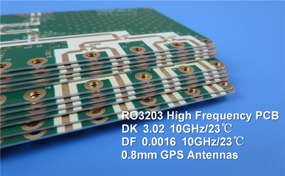 RO3203 PCB 2-couche 60mil ∙ Immersion Gold ∙ Laminés remplis de céramique renforcés de fibre de verre tissée