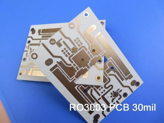 Circuit imprimé haute fréquence Rogers RO3003 2 couches Rogers 3003 30mil 0.762mm PCB avec DK3.0 DF 0.001 pour micro-ondes RF